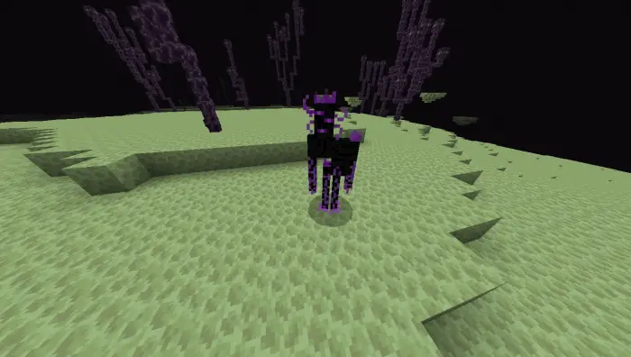 Purple fused creature on End terrain