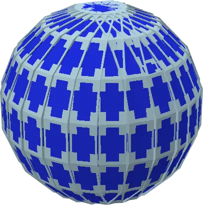 Blue and white checkered golf ball
