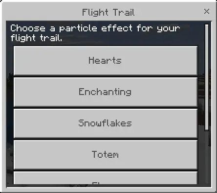 ALT Particle effect selection menu for flight