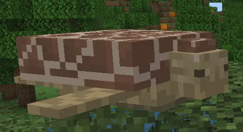 Blocky flying turtle mount above trees