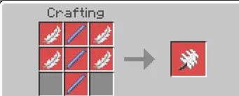 Crafting recipe for a feathered item