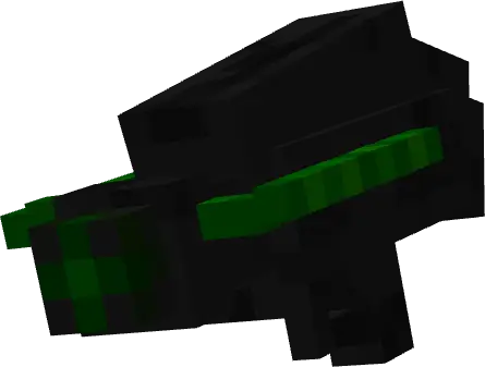 Pixelated black and green futuristic weapon