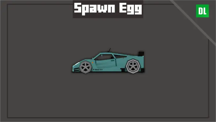 Pixel art teal sports car on gray background