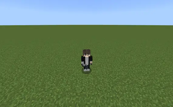 Character standing on grassy plain in-game