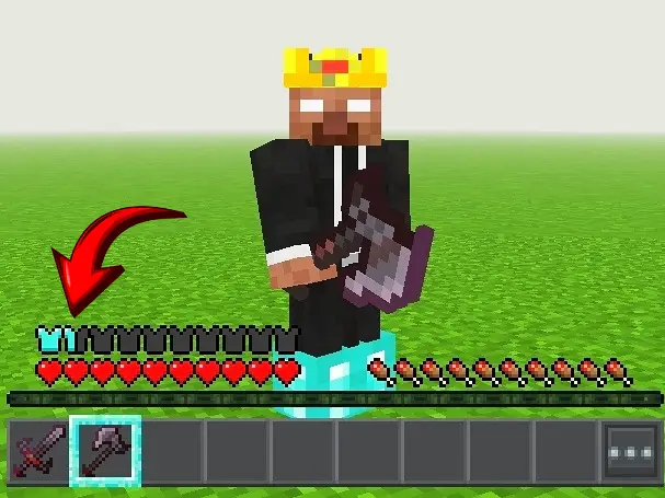 Diamond-themed UI with custom armor icons