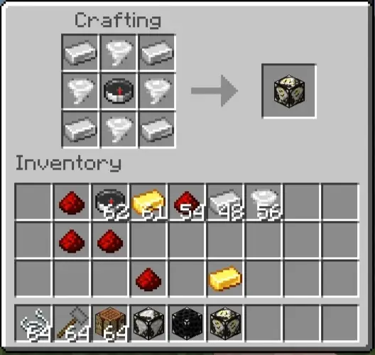 Crafting recipe for a weather radar block