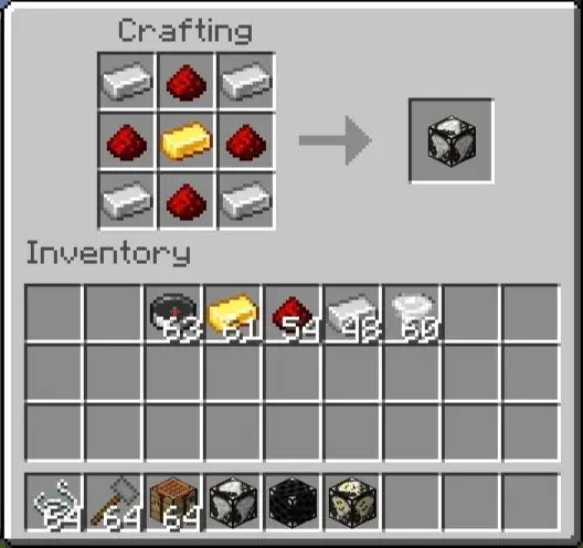 Crafting a weather sensor block in-game.