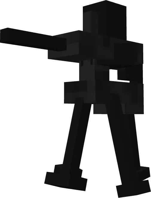 Blocky turret with long barrel in darkness