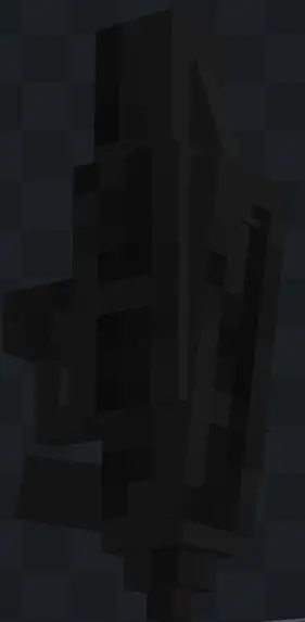 Pixelated black futuristic weapon model