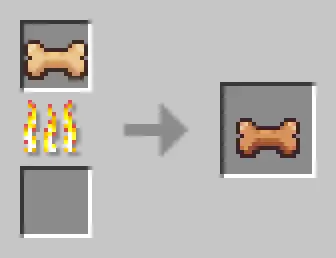 Bone item being cooked in a furnace.