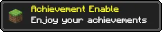 Achievement enabled message with grass block