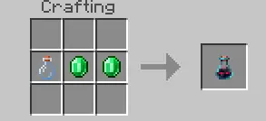 Potion crafted from bottle and emeralds