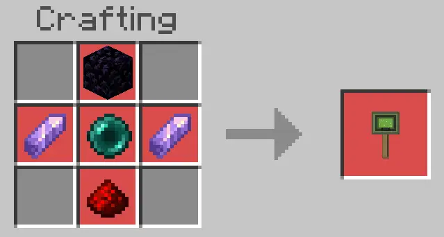 Crafting recipe for a portal-creating item