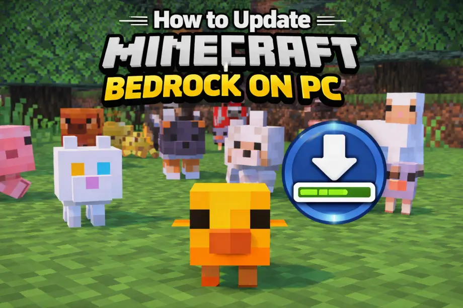 Thumbnail: How to Update Minecraft Bedrock on PC (2026 Guide)
