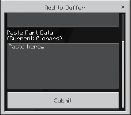 Text box for pasting song data