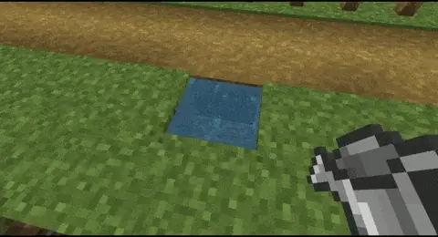 Player fills water into a small ground pit.