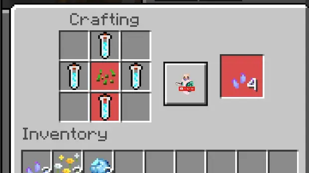 Four vials crafting a magic item.