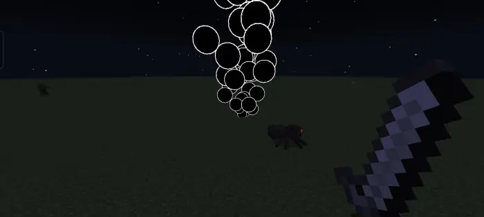 Black and white bubble fountain effect at night