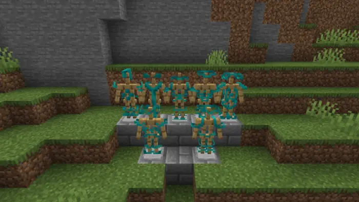 Armor stands with invisible armor displayed.