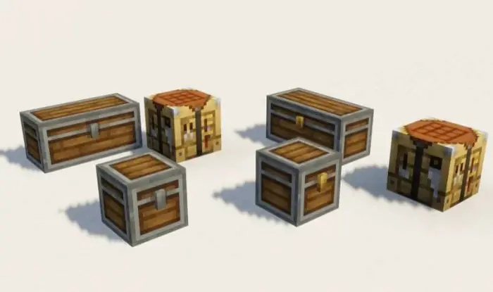 Andesite chests and crafting tables redesign
