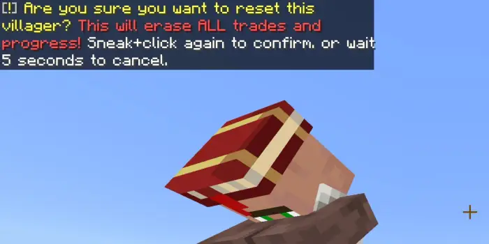 ALT Librarian villager reset confirmation prompt