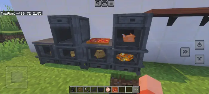 Modern kitchen furniture with food items