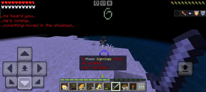 Herobrine appears on a dark shoreline at night