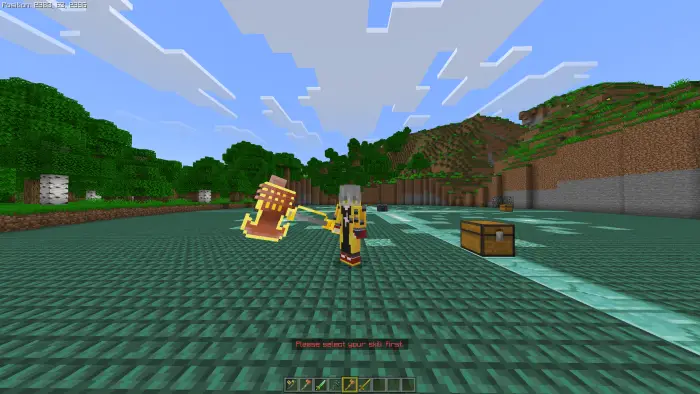 Player wielding a large glowing weapon