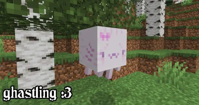 Cute pastel ghastling with kawaii face