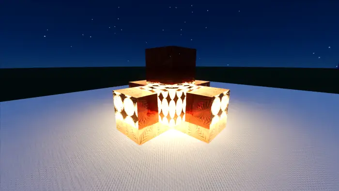 Glowing realistic blocks with artistic detail