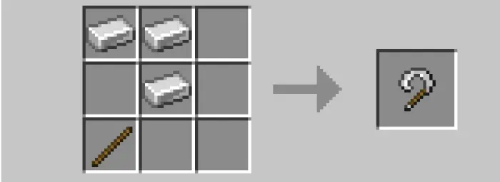 Crafting recipe for a metal sickle tool