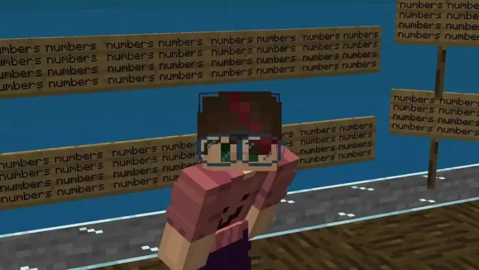 Character wearing colorful, oversized glasses