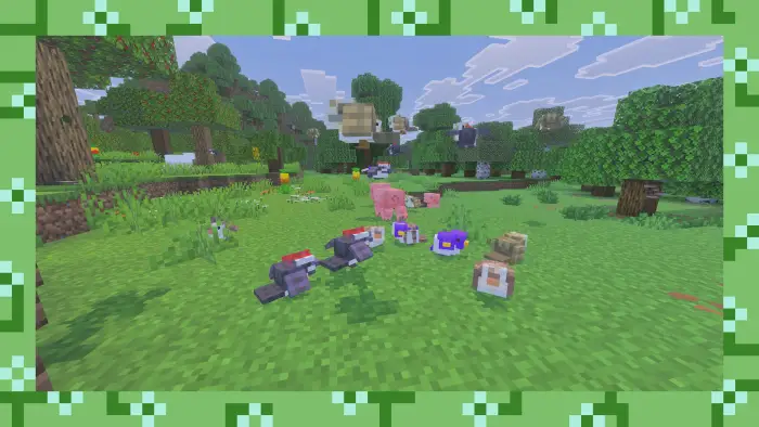 New animal mobs in a vibrant grassy biome