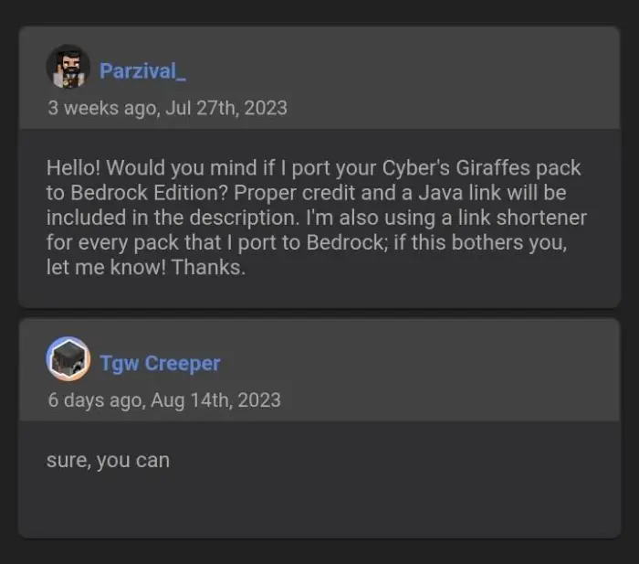 ALT text Permission request for giraffe textures