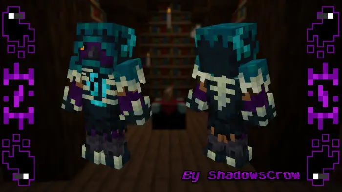 Warden-inspired blue and purple armor set