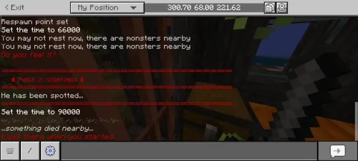 ALT Herobrine horror messages on game screen