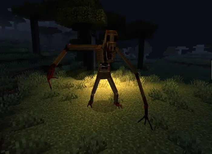 Terrifying bread-inspired monster at night