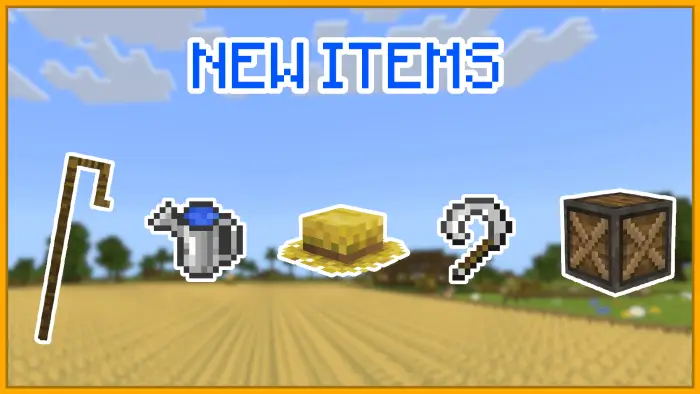 New farming tools displayed over a field