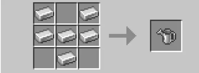 Crafting recipe for a metal watering can