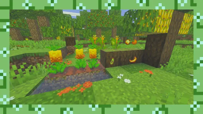 New biomes with vibrant plants and fruits