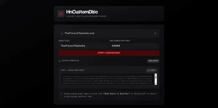 ALT Custom disc MIDI conversion interface
