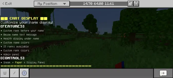 In-game chat settings and rank features menu