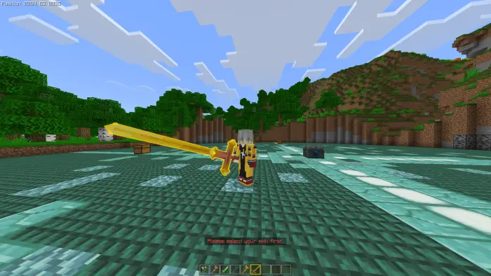 Player wielding a giant golden sword