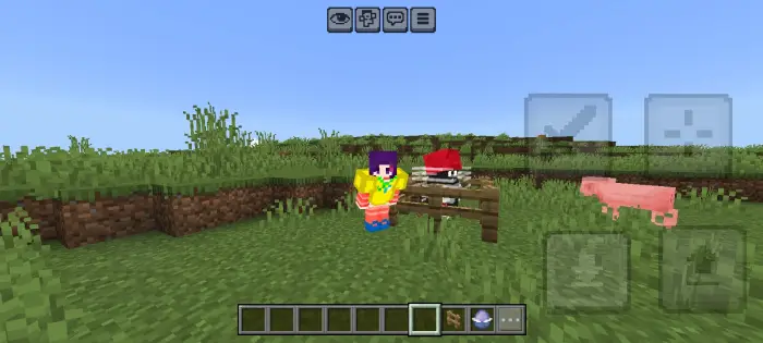 Two Brazilian folklore characters by a fence.