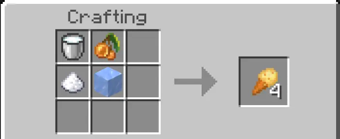 Berry ice cream crafting recipe shown