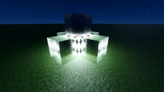 Glowing textured blocks with realistic lighting