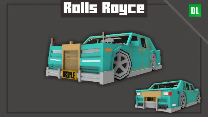 Blocky teal luxury car mod with gold grille
