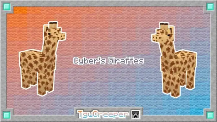 Two blocky giraffes on a textured background