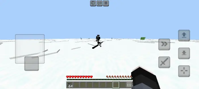 Hostile black mob approaches on snowy field