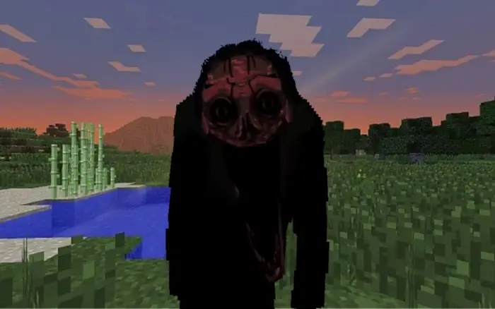 Terrifying black humanoid horror creature